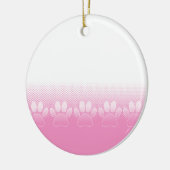 Roze en witte vlekken met achtergrond van krantenp keramisch ornament (Links)