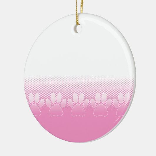 Roze en witte vlekken met achtergrond van krantenp keramisch ornament (Links)