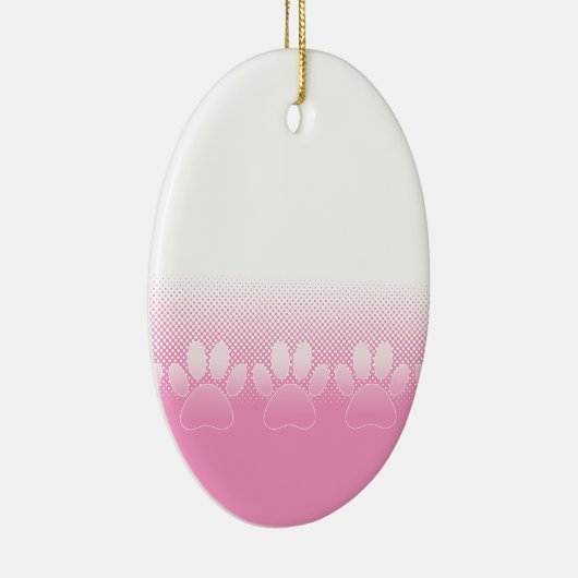 Roze en witte vlekken met achtergrond van krantenp keramisch ornament (Rechts)