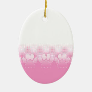 Roze en witte vlekken met achtergrond van krantenp keramisch ornament