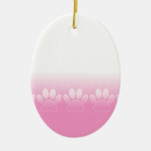 Roze en witte vlekken met achtergrond van krantenp keramisch ornament (Voorkant)