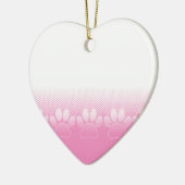 Roze en witte vlekken met achtergrond van krantenp keramisch ornament (Links)