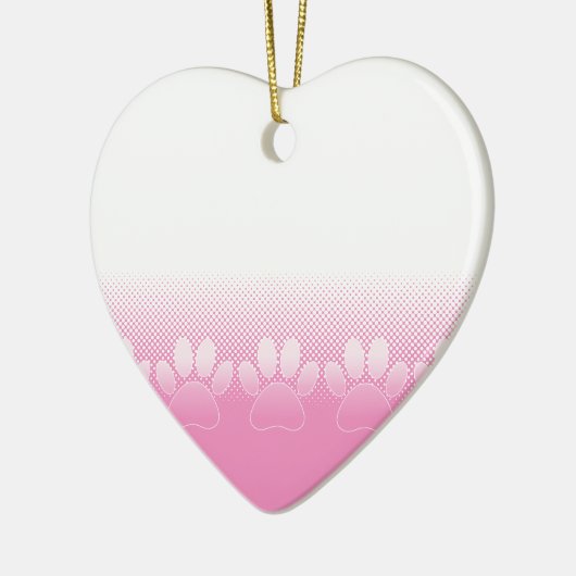 Roze en witte vlekken met achtergrond van krantenp keramisch ornament (Links)