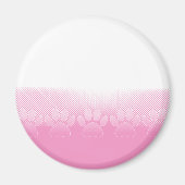 Roze en witte vlekken met achtergrond van krantenp magneet (Voorkant)