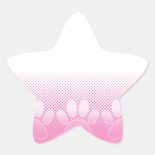 Roze en witte vlekken met achtergrond van krantenp ster sticker (Voorkant)