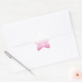 Roze en witte vlekken met achtergrond van krantenp ster sticker (Envelop)