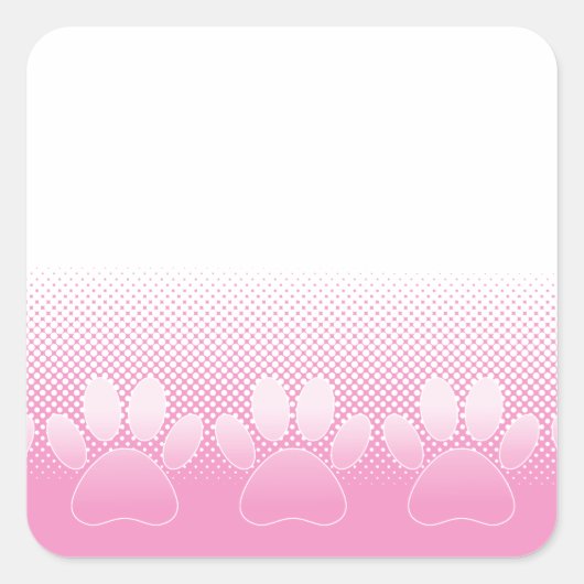 Roze en witte vlekken met achtergrond van krantenp vierkante sticker (Voorkant)