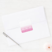 Roze en witte vlekken met achtergrond van krantenp vierkante sticker (Envelop)