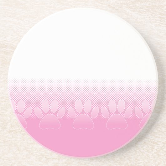 Roze en witte vlekken met achtergrond van krantenp zandsteen onderzetter (Voorkant)