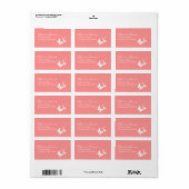 Roze en Witte Vlinder Adreslabels Etiket (Full Sheet)