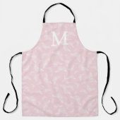 Roze en witte vlinder Initiaal Apron Schort (Voorkant)