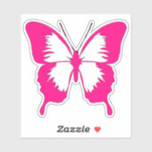 Roze en witte vlinder Sticker (Vel)