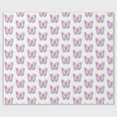 roze en witte vlinderbloemschroot cadeaupapier (Vlak)
