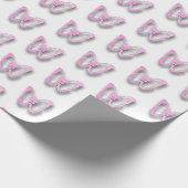 roze en witte vlinderbloemschroot cadeaupapier (Hoek)
