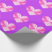 Roze en witte vlinderhart cadeaupapier (Hoek)