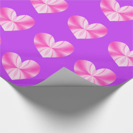 Roze en witte vlinderhart cadeaupapier