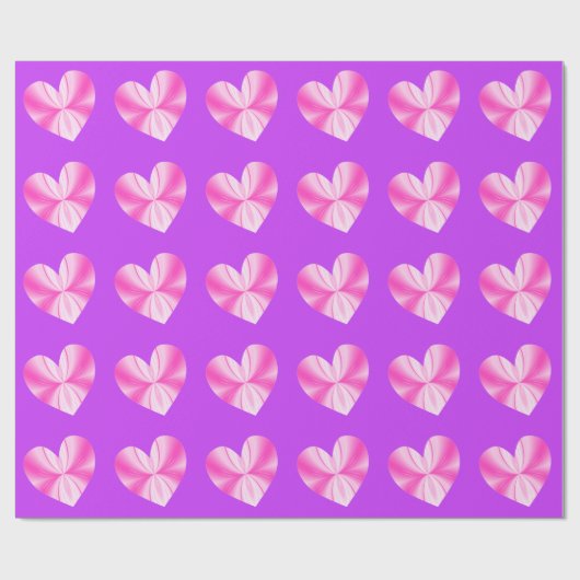 Roze en witte vlinderhart cadeaupapier (Vlak)