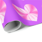 Roze en witte vlinderhart cadeaupapier (Rol Hoek)