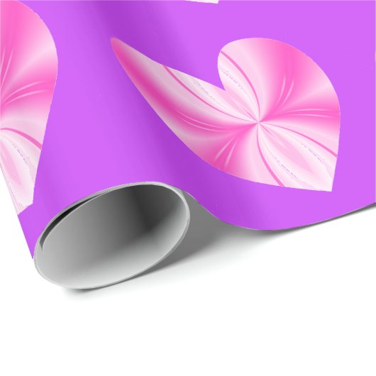 Roze en witte vlinderhart cadeaupapier (Rol Hoek)