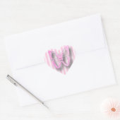 Roze en witte vlinderStickers Hart Sticker (Envelop)