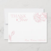 Roze en witte vlindervlinder Hartelijk dank Bedankkaart (Voorkant)