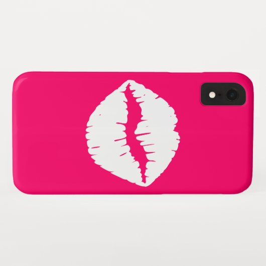 Roze en witte vlokken Case-Mate iPhone case (Achterkant (horizontaal))