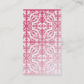 Roze en witte vocht visitekaartje (Achterkant)