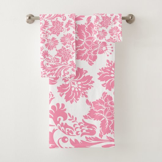 Roze en witte  vochtige vocht bad handdoek (Insitu)