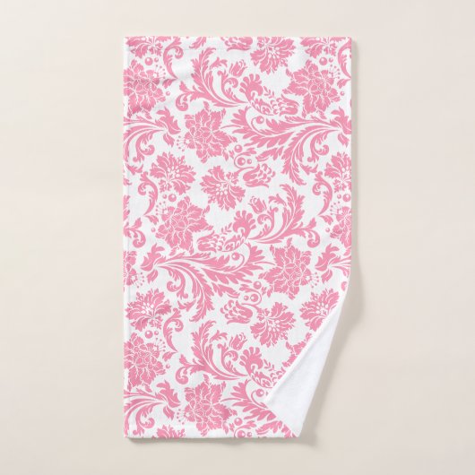 Roze en witte  vochtige vocht bad handdoek (Handdoek)