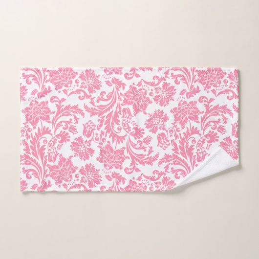 Roze en witte  vochtige vocht bad handdoek (Handdoek)