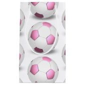 roze en witte voetbal klein cadeauzakje (Voorkant)