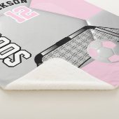 Roze en witte Voetbal met DIY-tekst Sherpa Deken (3/4)