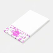 roze en witte voetballen girale sport post-it® notes (Schuin)