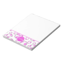 Roze en witte voetballen op maat notitieblok