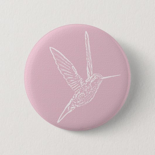 Roze en witte vogel ronde button 5,7 cm (Voorkant)