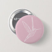 Roze en witte vogel ronde button 5,7 cm (Voorkant /achterkant)