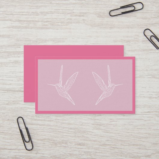 Roze en witte vogel visitekaartje (Voorkant / Achterkant in situ)