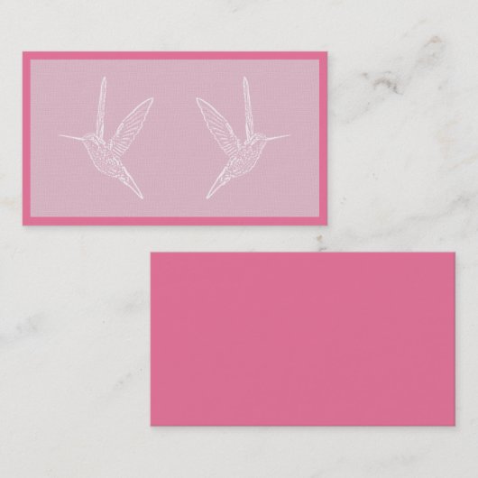 Roze en witte vogel visitekaartje (Voorkant / Achterkant)