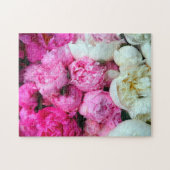 Roze en witte volkbloemen legpuzzel (Horizontaal)