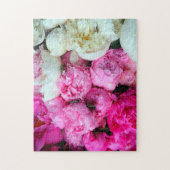 Roze en witte volkbloemen legpuzzel (Verticaal)