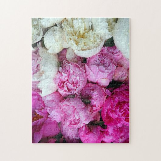 Roze en witte volkbloemen legpuzzel (Verticaal)