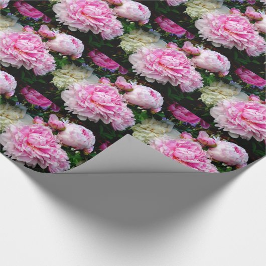 Roze en witte volken cadeaupapier (Hoek)