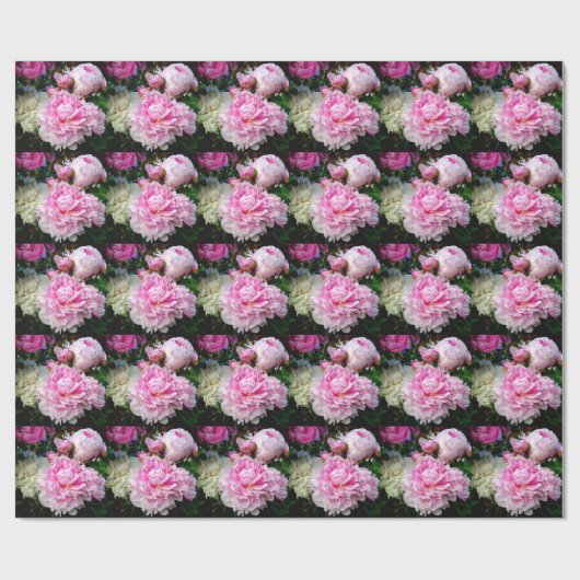 Roze en witte volken cadeaupapier (Vlak)