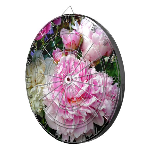 Roze en witte volken dartbord (Voorkant Rechts)