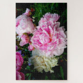 Roze en witte volken - elegante foto op de florale legpuzzel (Verticaal)