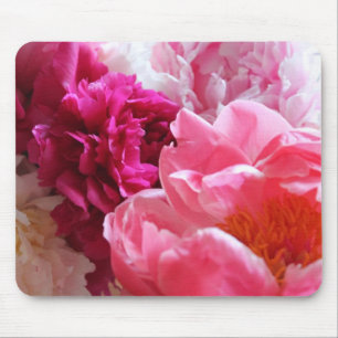 Roze en witte volken in Bloom - Mousepad Muismat