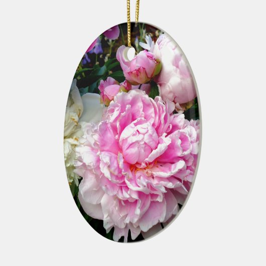 Roze en witte volken keramisch ornament (Links)