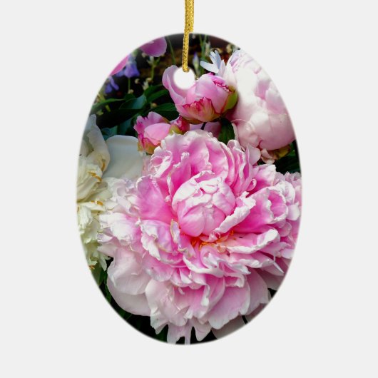 Roze en witte volken keramisch ornament (Voorkant)