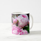 Roze en witte volken koffiemok (Voorkant rechts)