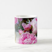 Roze en witte volken koffiemok (Center)